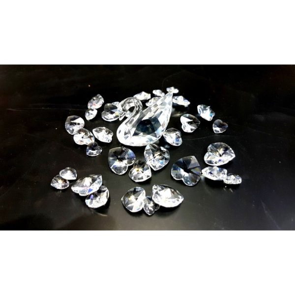Cisne pequeño Svarovski + Bolsa con 34 Cristales en forma de diamantes