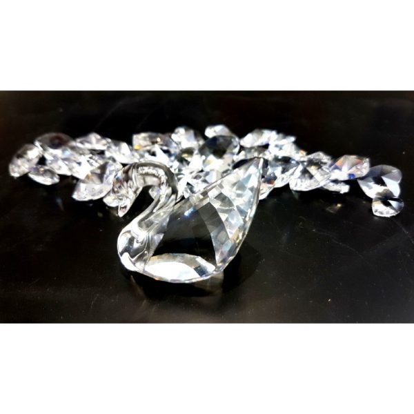 Cisne pequeño Svarovski + Bolsa con 34 Cristales en forma de diamantes