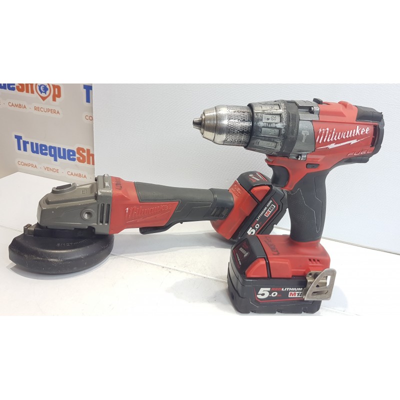 KIT DESTORNILLADOR MilwaukeeM18 FPD-502X 18V + AMOLADORA Milwaukee M18CAG-125XPD